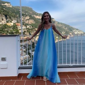 forever better blue ombré maxi dress